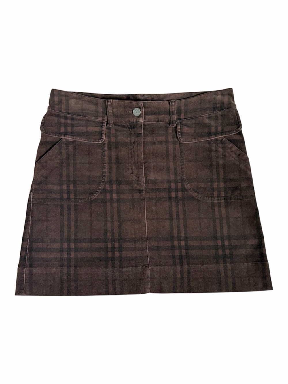 Vintage Burberry London Brown Plaid Skirt Made in Italy Size 8